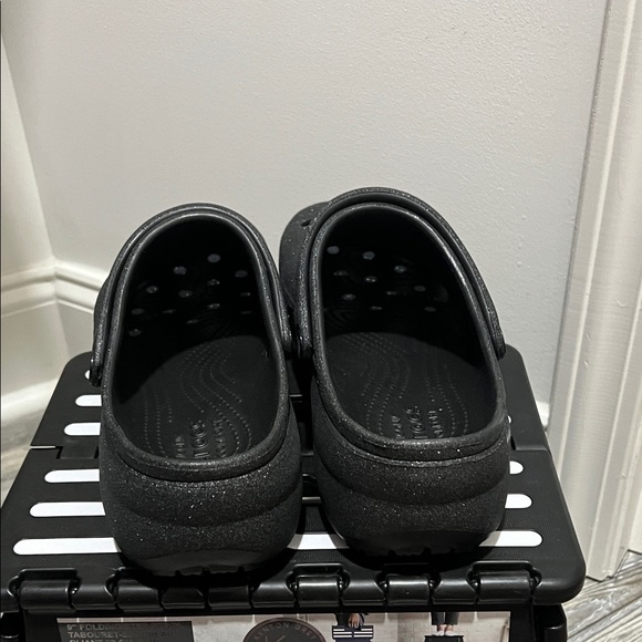 CROCS Black Glitter Platform Shoes - Picture 4 of 6